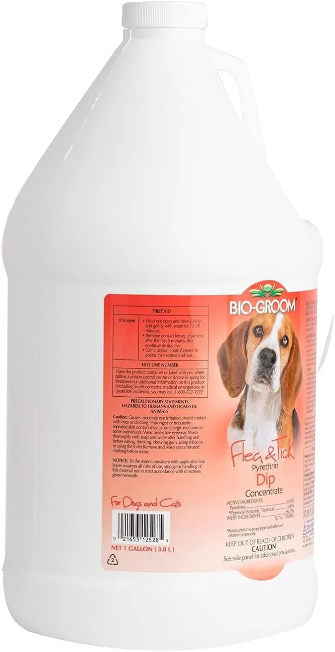 Bio-Groom Flea & Tick Dog Concentrate – Flea and Tick Prevention for Dogs, Cat Flea Treatment, Cruelty-Free, Made in USA, Natural Tick Repellent, Pyrethrin Insecticide – 1 Gallon