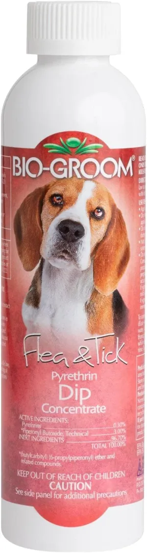 Bio-Groom Flea & Tick Dog Concentrate – Flea and Tick Prevention for Dogs, Cat Flea Treatment, Cruelty-Free, Made in USA, Natural Tick Repellent, Pyrethrin Insecticide – 8 fl oz 1-Pack