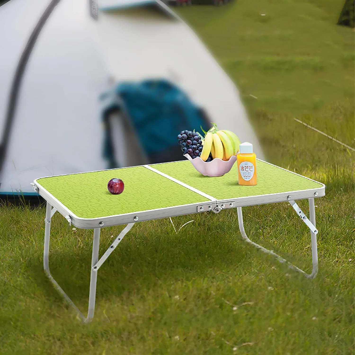 BK&MF Portable Small Folding Camping Table,Ultralight Aluminum Outdoor Picnic Camping Table Side Table with Carry Bag for BBQ, Party, Camping,A,60x40x25cm(24x16x10inch)