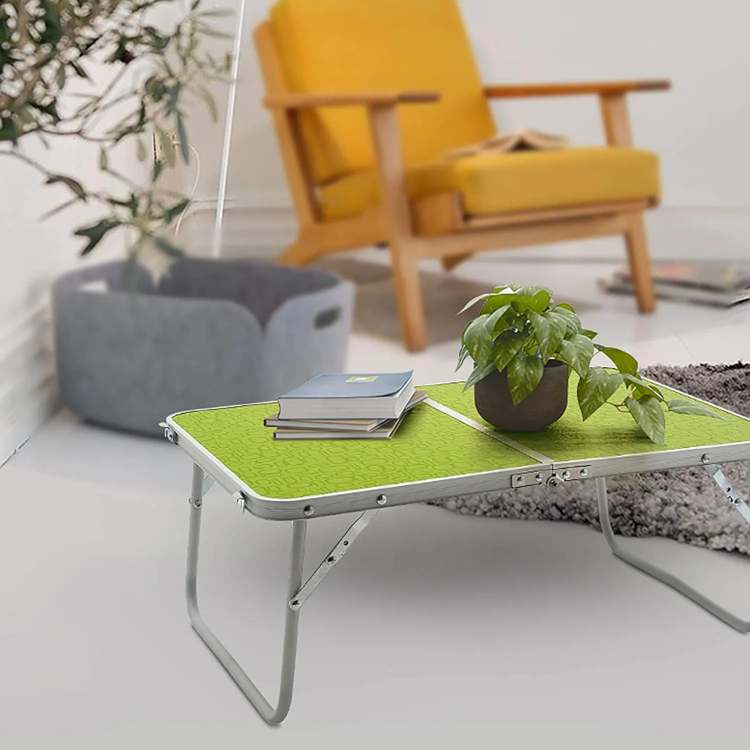 BK&MF Portable Small Folding Camping Table,Ultralight Aluminum Outdoor Picnic Camping Table Side Table with Carry Bag for BBQ, Party, Camping,A,60x40x25cm(24x16x10inch)