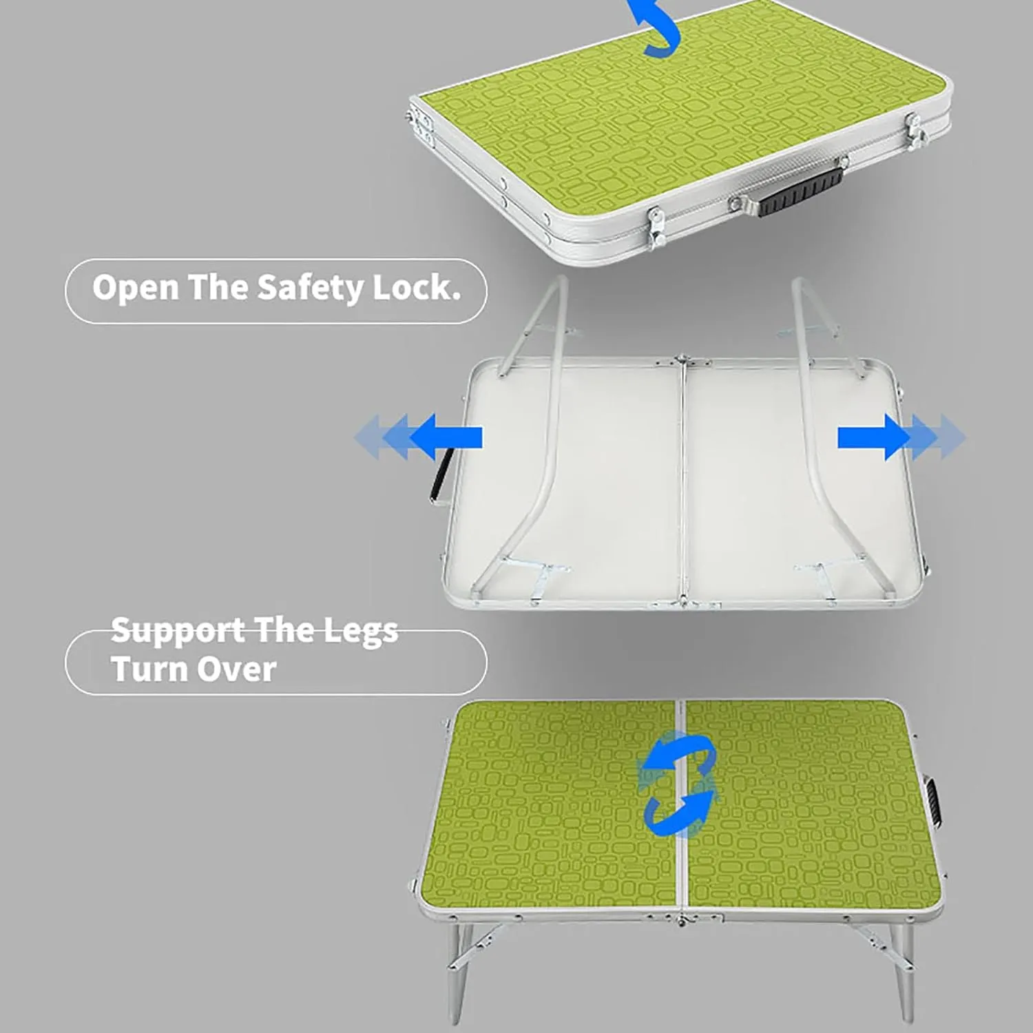 BK&MF Portable Small Folding Camping Table,Ultralight Aluminum Outdoor Picnic Camping Table Side Table with Carry Bag for BBQ, Party, Camping,A,60x40x25cm(24x16x10inch)
