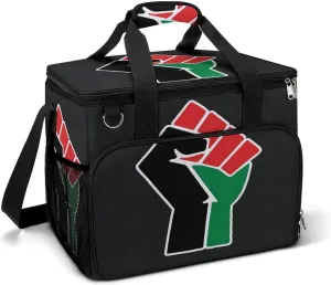 Black History Black Power African Pride Cooler Bag, Collapsible Soft Sided Cooler, Large Leakproof Camping Cooler, Portable Travel Cooler for Camping, Road Trips