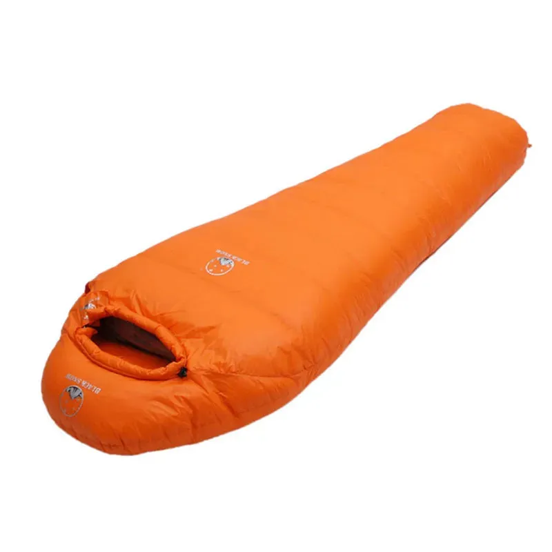 Black Snow Very Warm White Goose Down Filled Adult Mummy Style Sleeping Bag - Winter Thermal, 4 Thickness Options for Camping and Travel