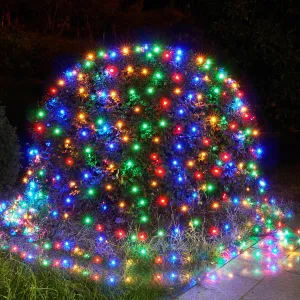 BlcTec Christmas Net Lights, 360 LED 9.8ft x 6.6ft Multicolor Outdoor Christmas Lights with 8 Modes, Timer, Connectable, Waterproof Design for Bushes, Trees, Shrubs Yard Outdoor Christmas Decorations