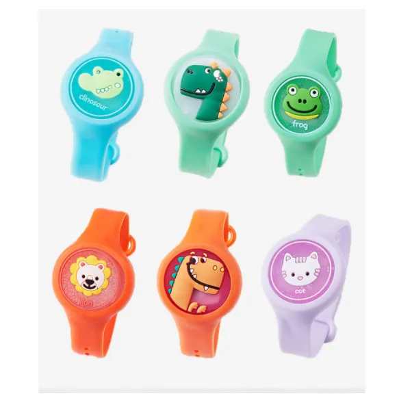 Blinking Cartoon Mosquito Repellent Bracelet Plant Essential Oil Repellent Ring Wrist band Watch