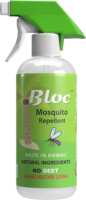 Bloc Mosquito Repellent Natural ingredients-12 oz Value Size-Tested in The Jungles of Hawaii - Bug Spray with Healthy Coconut Oil-for Adults & Kids