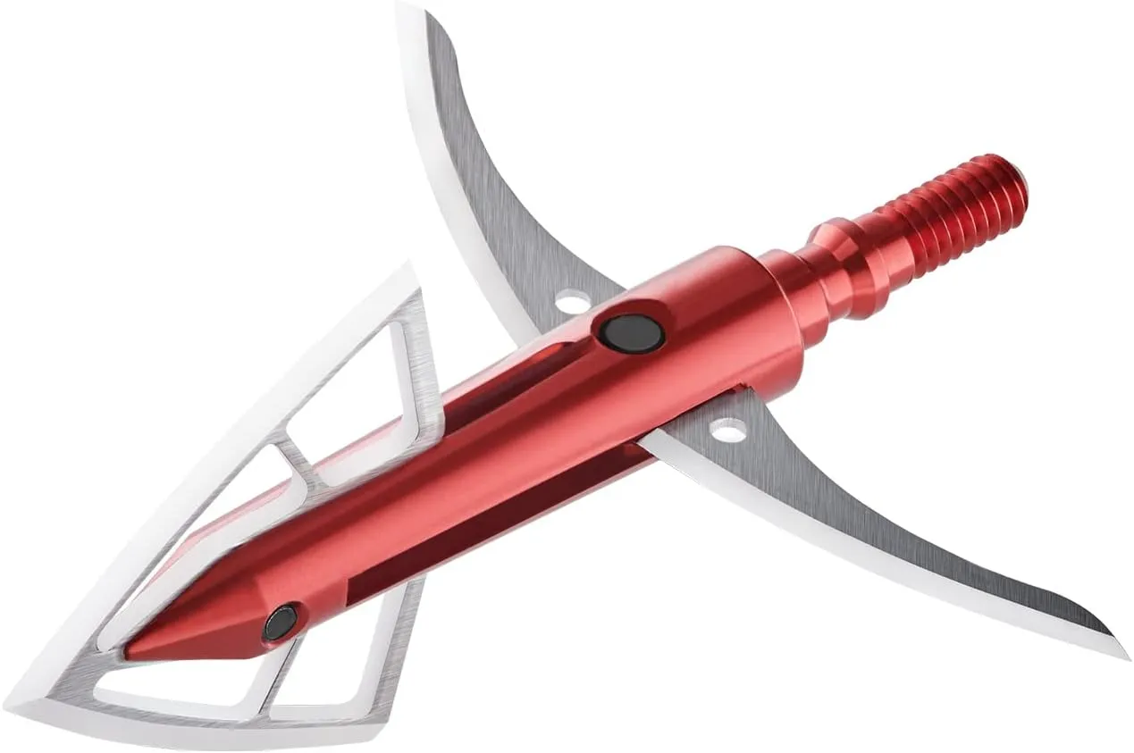 BLOODSPORT Gravedigger Extreme 4-Blade Hunting Hybrid Mechanical Broadhead with Cut-on-Contact Tip - 100 Grains | 2.25" Cutting Diameter | 3 Pack