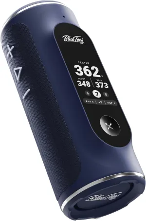 Blue Tees Golf Player  GPS Speaker with Touch Screen Display, 10  Hours Battery, 40,000  Courses, Visual   Audible Distance, Hazard Distance - IPX7 Waterproof (Navy)