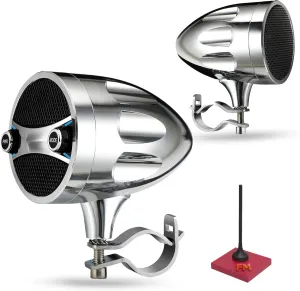 Bluetooth Motorcycle Speakers - Waterproof, 200W RZR Speakers for ATV/UTV, Golf Cart & Jet Ski Sound Bar