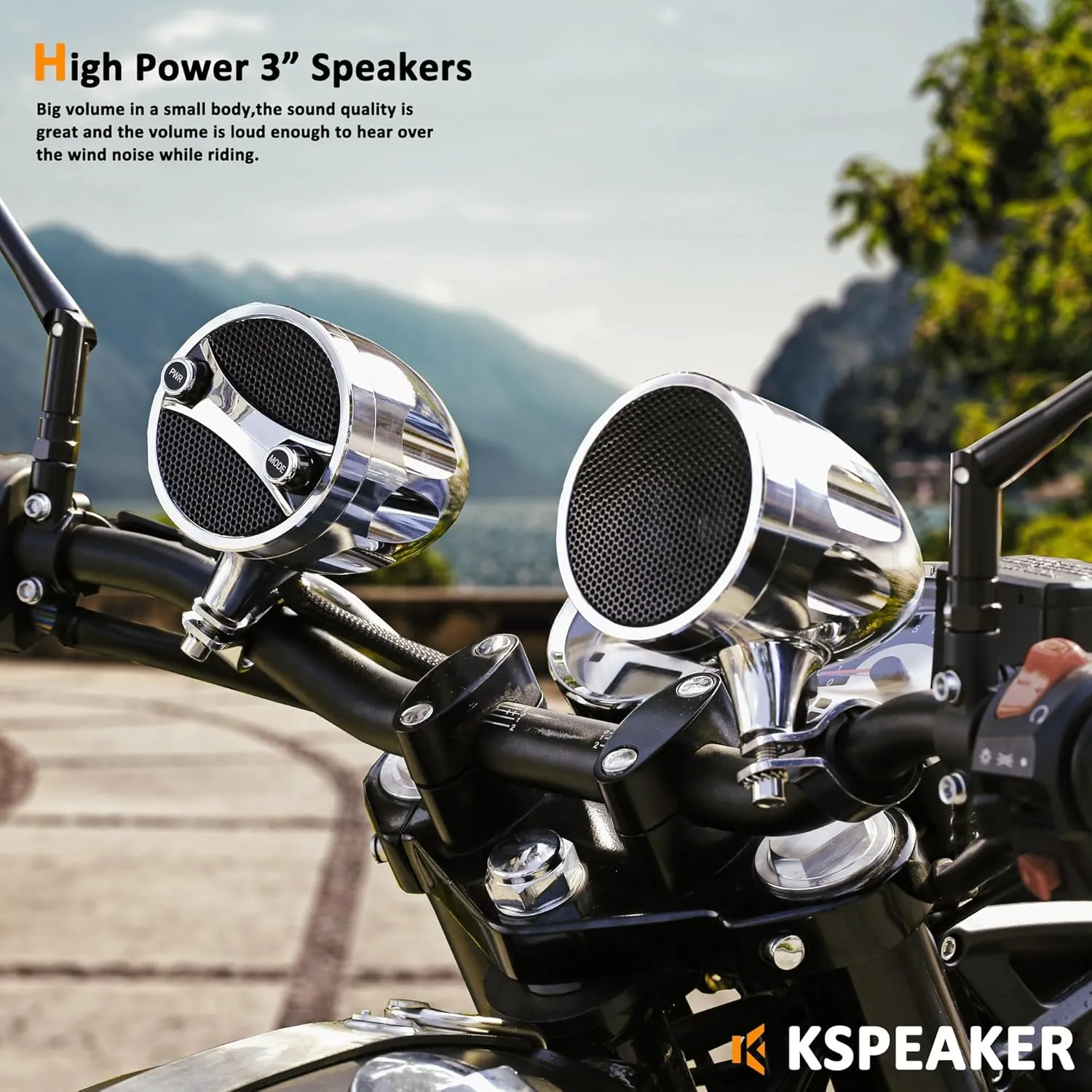 Bluetooth Motorcycle Speakers - Waterproof, 200W RZR Speakers for ATV/UTV, Golf Cart & Jet Ski Sound Bar