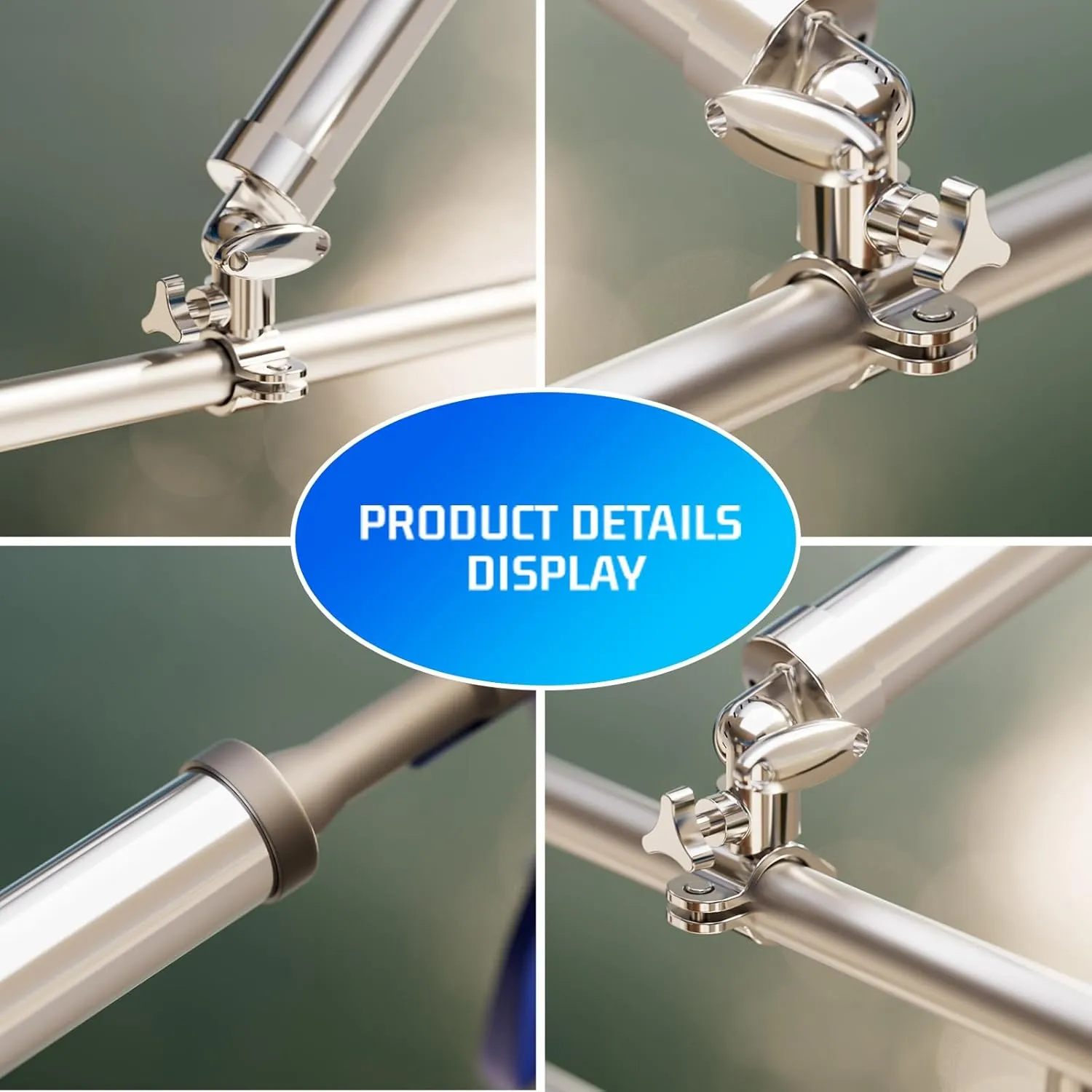 Boat Fishing Rod Holder, 360 Degree Marine Grade Stainless Steel 316 Adjustable Swivel Fishing Pole Holders, Deck Mount and Rail Mount Fishing Rod Bracket