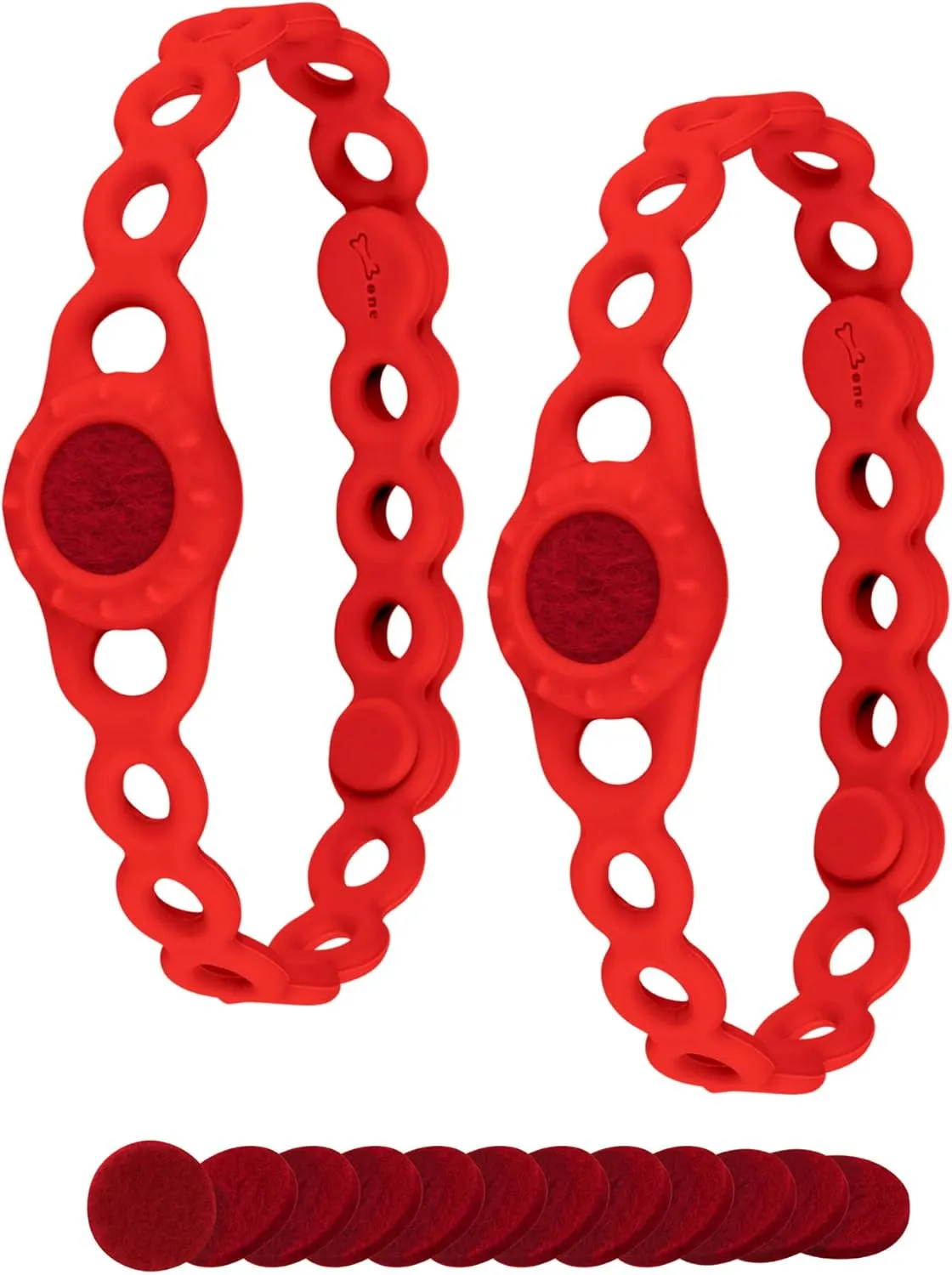 Bone Fragrance Chain (2 Packs), Aromatherapy Essential Oil Diffuser Bracelet, Adjustable & Skin-Friendly Silicone Wristband for Kids & Adults (2-Pack   16 Pcs Refill Pads)