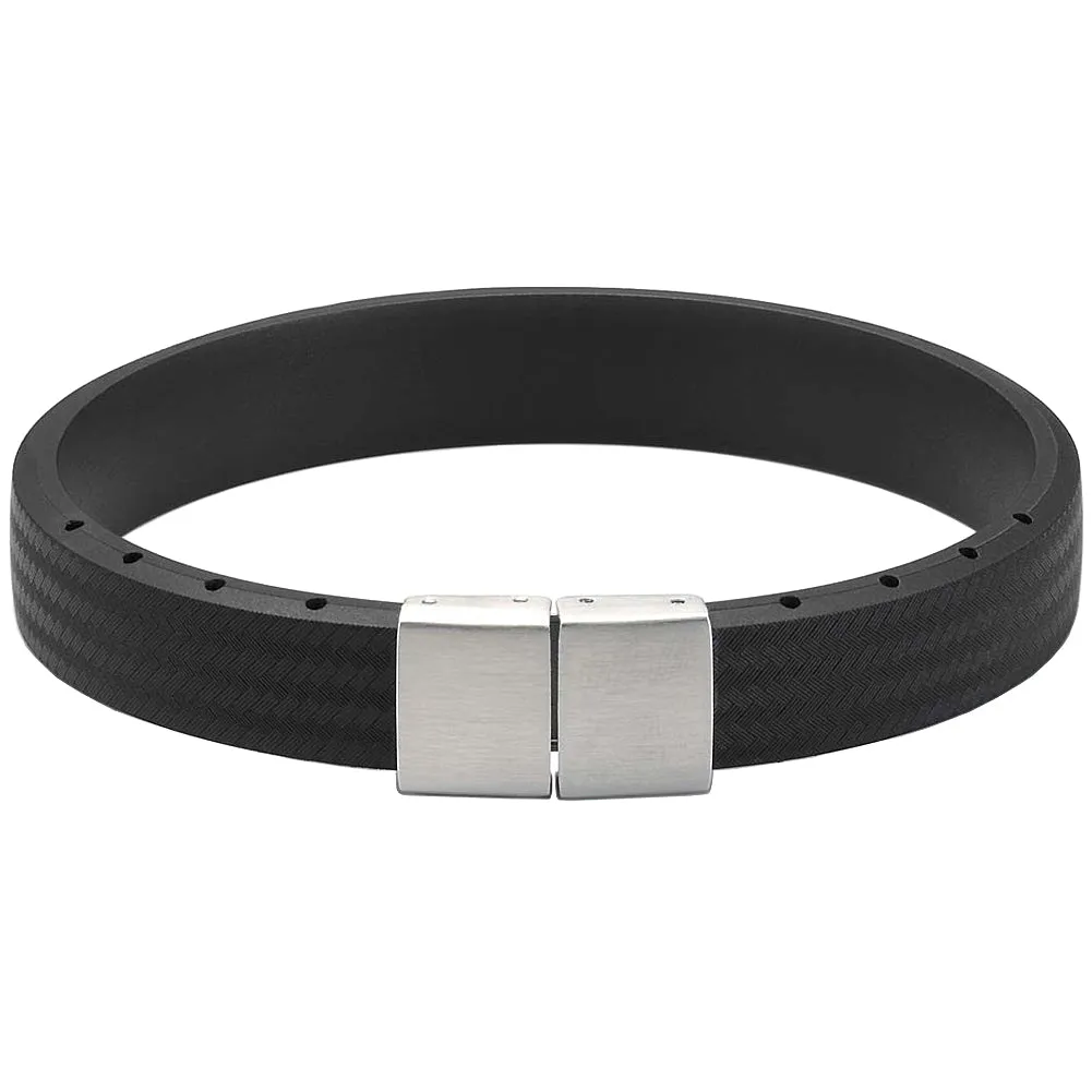 Bonetto Cinturini BON 4 Black Carbon Fiber NBR Rubber Bracelet
