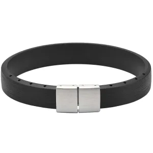 Bonetto Cinturini BON 5 Black Brushed NBR Rubber Bracelet