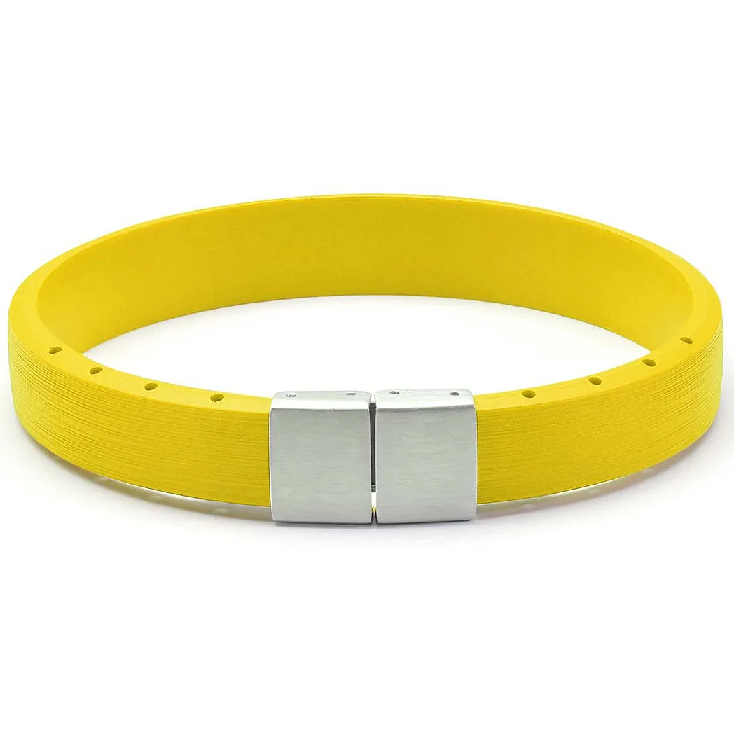 Bonetto Cinturini BON 5 Yellow Brushed NBR Rubber Bracelet