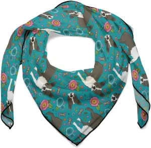 Boston Terrier French Bulldog 27"" Square Scarves Silk Like Headscarf Women's Fashion Scarf for Hair Wrapping and Sleeping, 0ne size, vcjkxdc4133