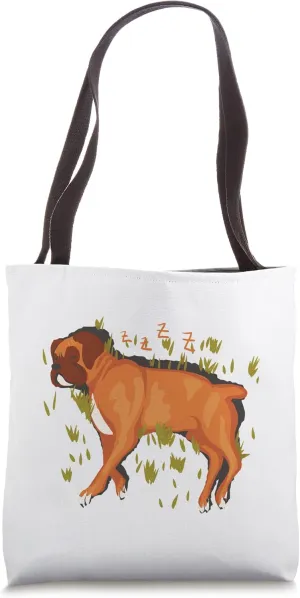 Boxer Dog Laying Sleeping Tote Bag