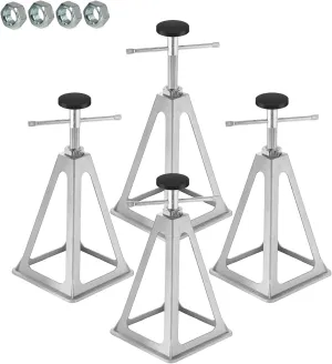 BOYISEN RV Stabilizer Jacks Set of 4，Aluminum Screw Jack Stands Adjustable from 11-17 Inch, Single Stabilizer Jacks for Travel Trailer Support up to 6000 Lbs