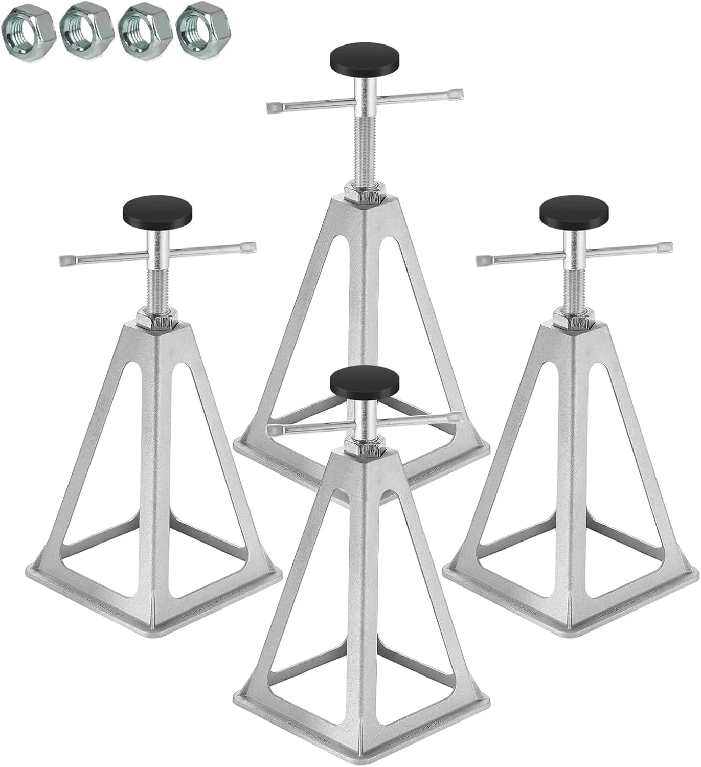 BOYISEN RV Stabilizer Jacks Set of 4，Aluminum Screw Jack Stands Adjustable from 11-17 Inch, Single Stabilizer Jacks for Travel Trailer Support up to 6000 Lbs