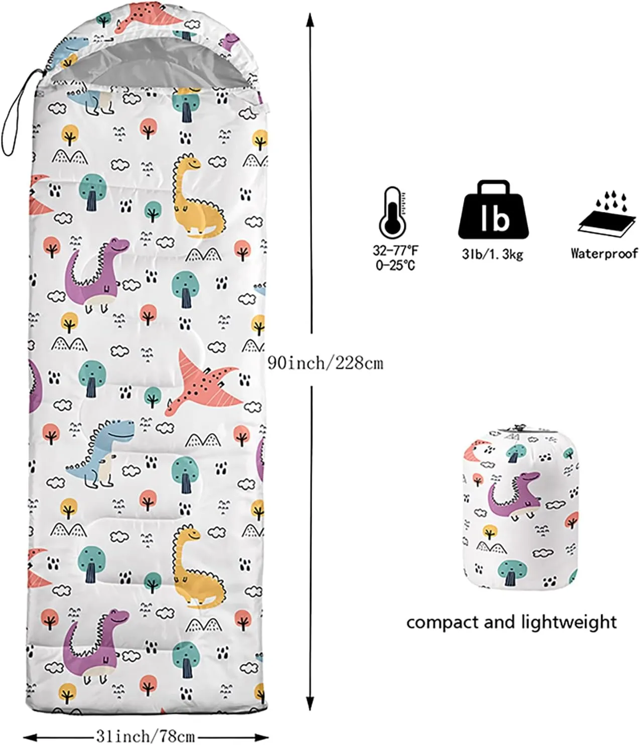 BSNTHO Camping Sleeping Bags,3 Season Warm & Cool Weather,Lightweight,Waterproof Sleeping Bags for Adults & Kids,Traveling,and Outdoors,Camping Gear Equipment