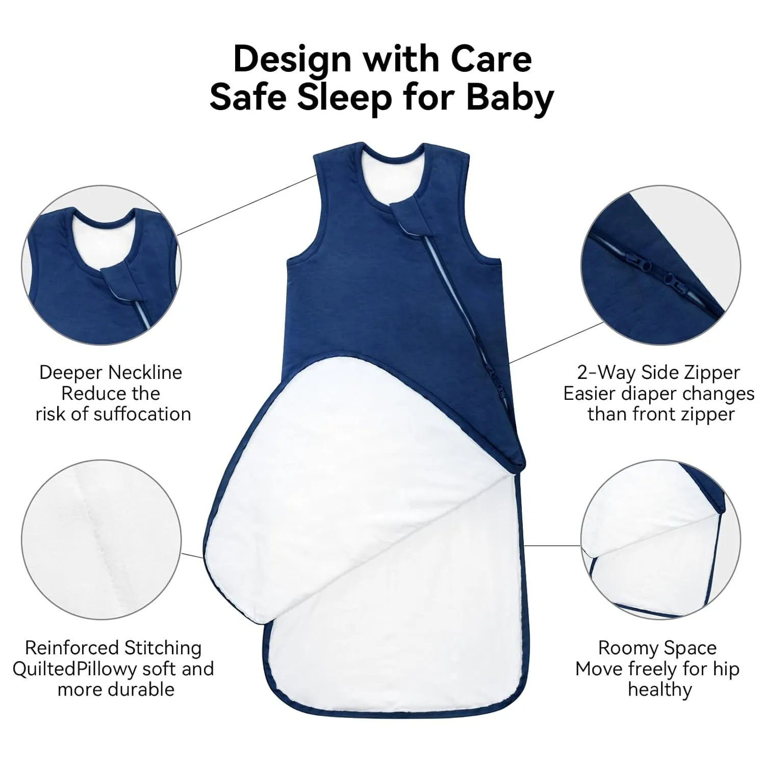 BubblePanda Baby Sleep Sack 24-36 Months 100% Cotton 0.5 Tog Toddler Sleeping Sack 2t-3t for Babies Unisex 2-Way Zipper 3t Baby Wearable Blanket Lightweight Thin