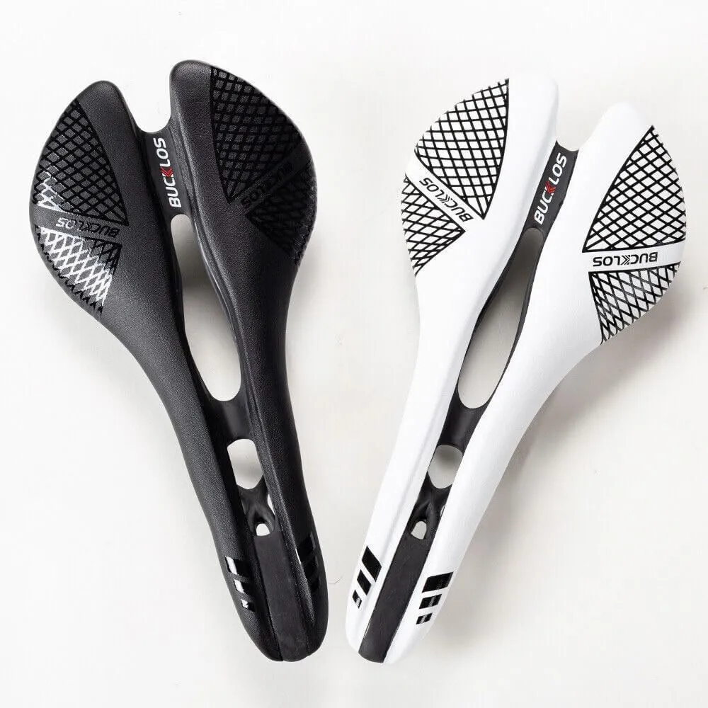 BUCKLOS Carbon Fiber Bike Saddle MTB Road Bike Cushion Cycling Comfortable Breathable Bicycle Seat Pad