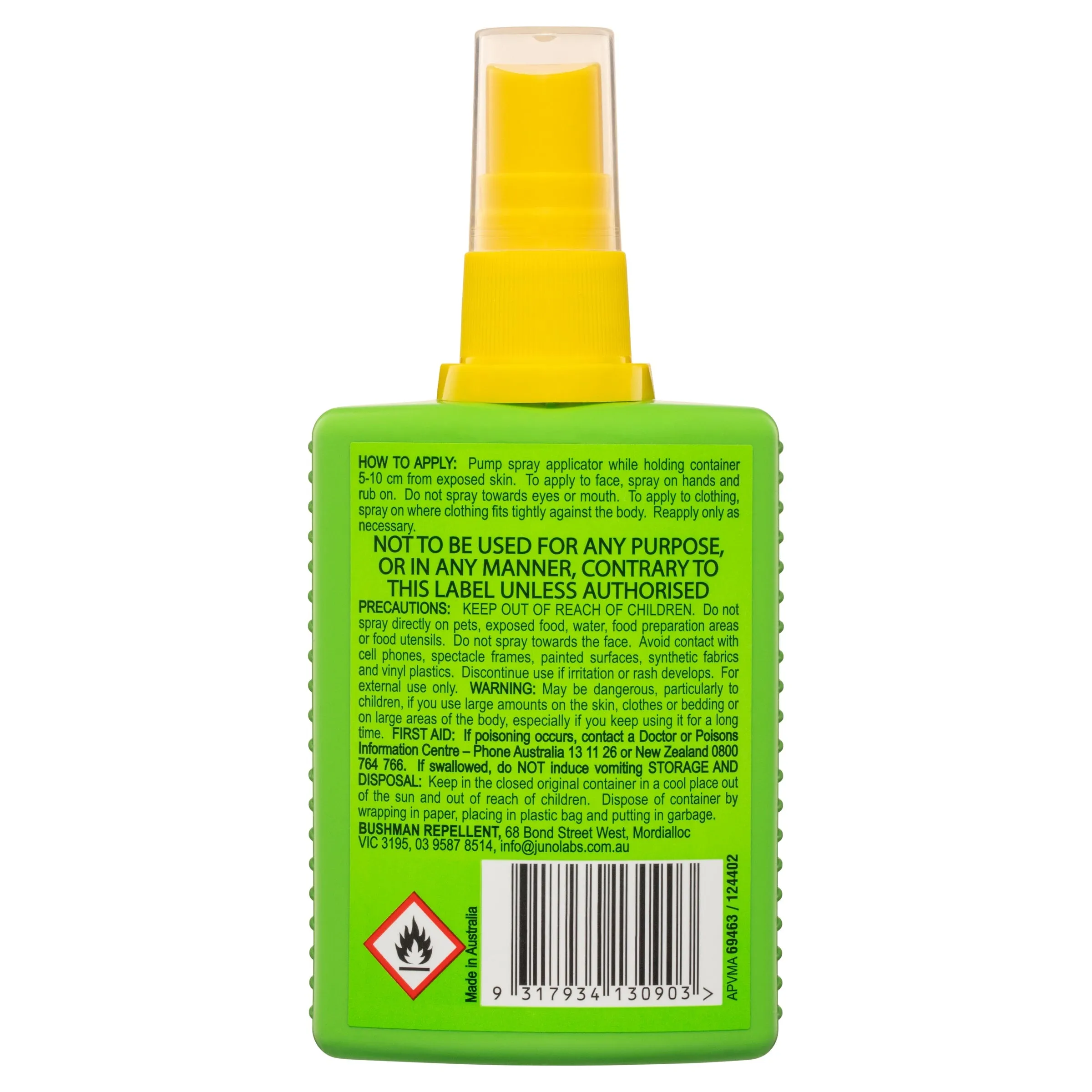 Bushman Plus UV Insect Repellent 100ml Pump Spray