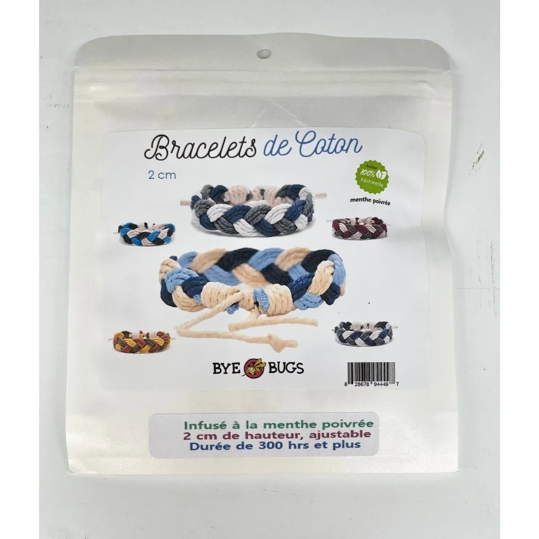 Bye bugs - mosquito repellent bracelet - large cotton