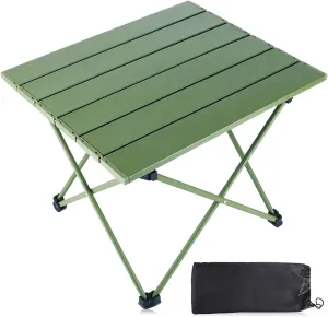 Camp Table Roll Top, Portable Camping Table, Lightweight Portable Picnic Table Easy to Assemble Perfect for Beach, Camping, Picnics, Backyard, Carry Bag Included FR: