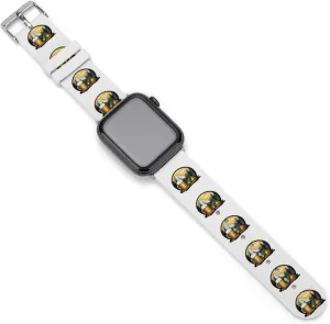 Camping And Beer Adjustable Silicone Watchband Compatible with IWatch Classic Soft Sports Watch Strap for Men Women