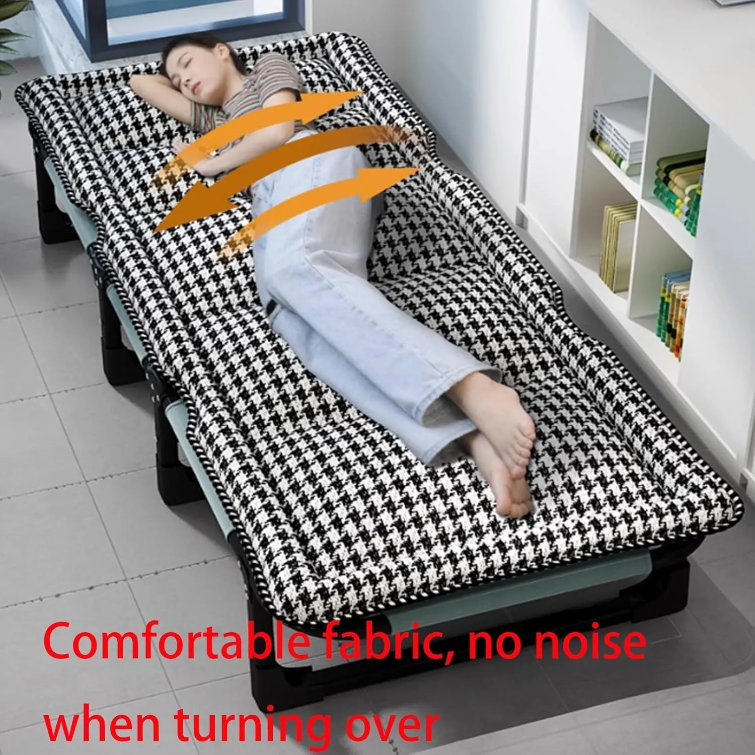 Camping Cot 4-Level Adjustment of Backrest Cots for Camping with Mattresses Sleeping Cots for Adults Load 200kg Lounge Chair