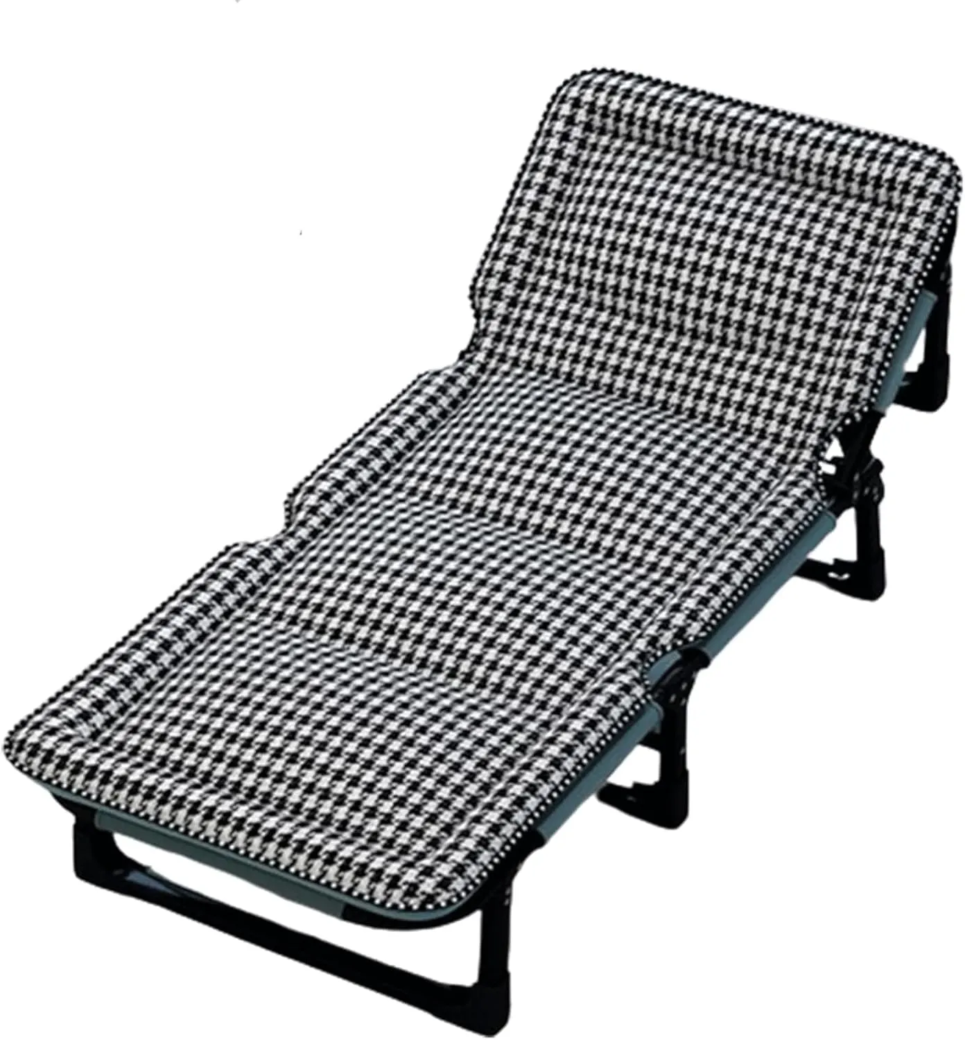 Camping Cot 4-Level Adjustment of Backrest Cots for Camping with Mattresses Sleeping Cots for Adults Load 200kg Lounge Chair