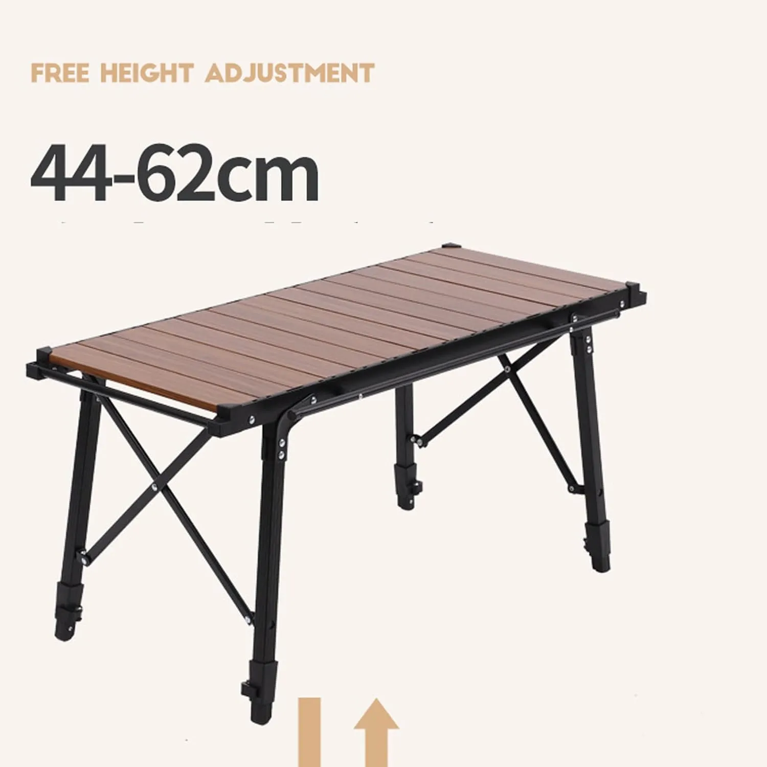 Camping Foldable Table, Portable Picnic Table IGT Unit Combination Table, Steel Roll-up Square Table for Camping, Picnic