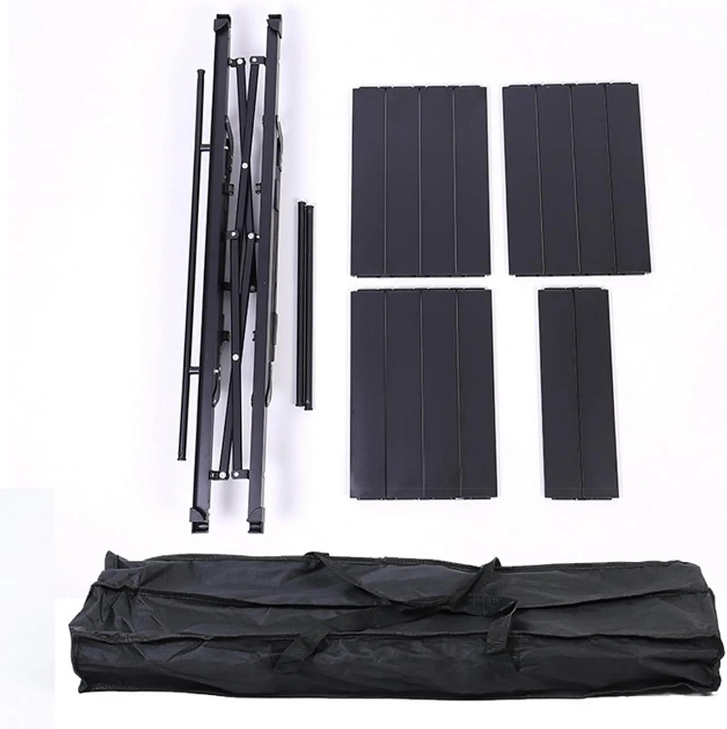 Camping Foldable Table, Portable Picnic Table IGT Unit Combination Table, Steel Roll-up Square Table for Camping, Picnic