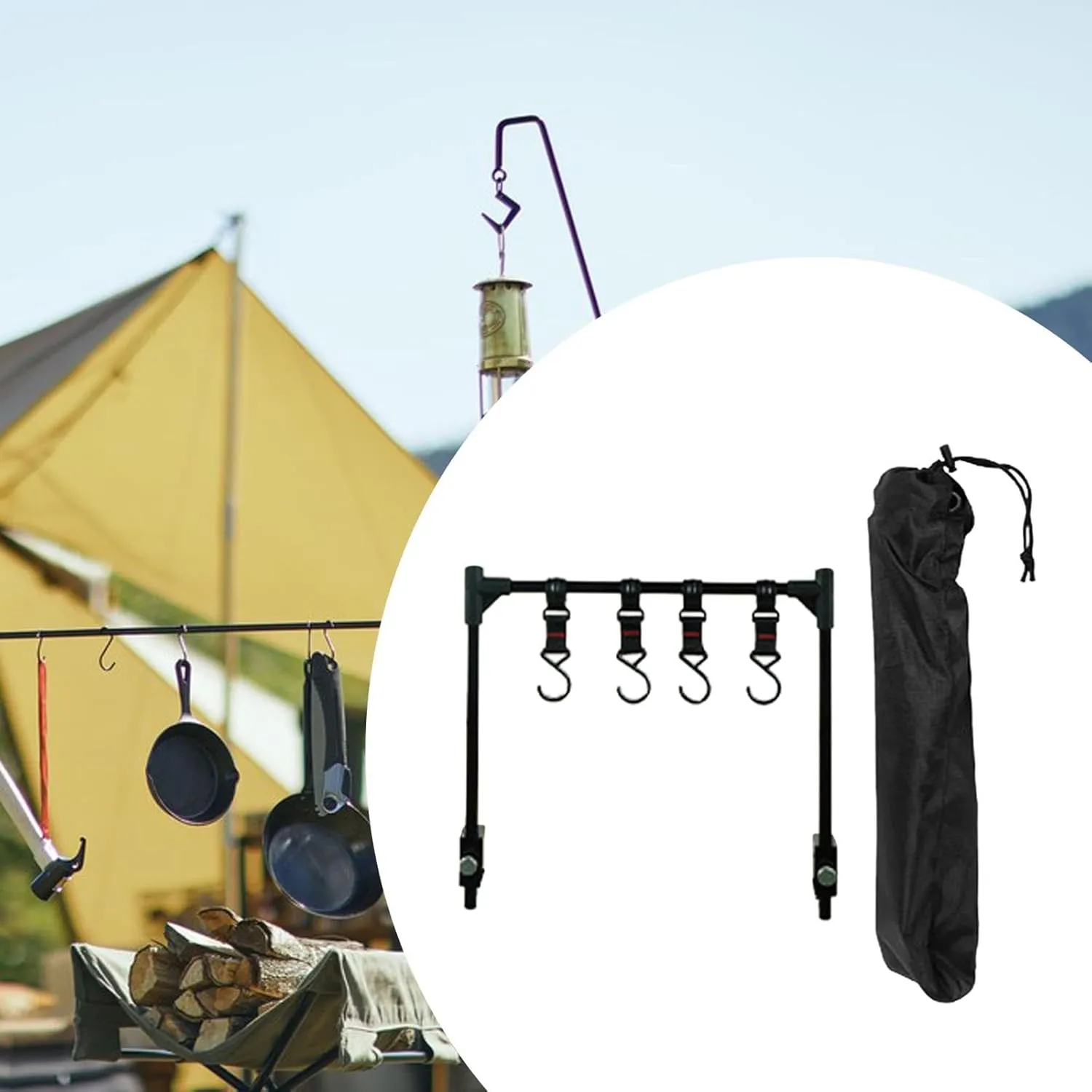 Camping Folding Rack Cookware Storage Rack Easy Installation Stable Holder Outdoor Multifunction for Camping Barbecue Picnic