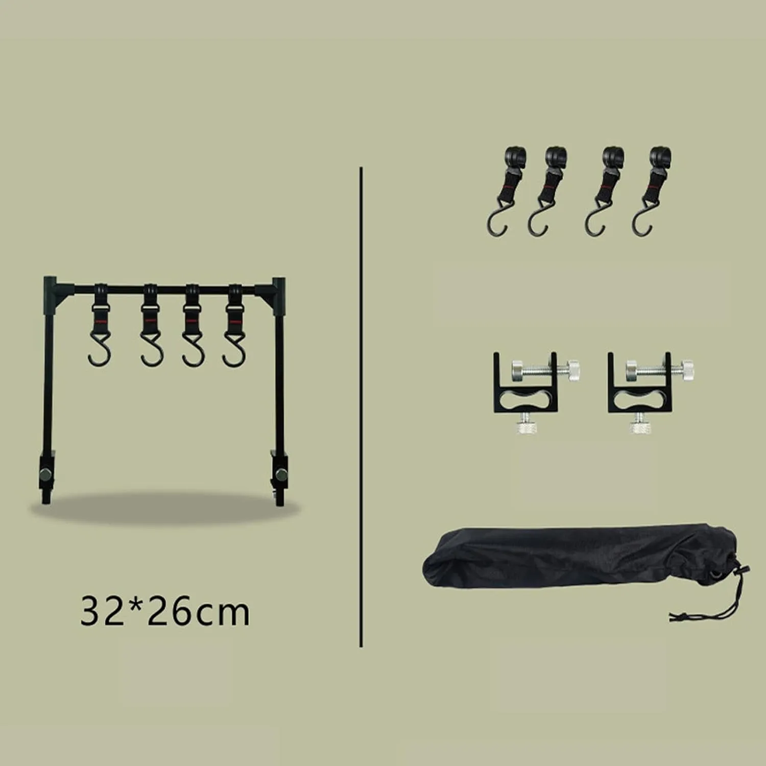 Camping Folding Rack Cookware Storage Rack Easy Installation Stable Holder Outdoor Multifunction for Camping Barbecue Picnic
