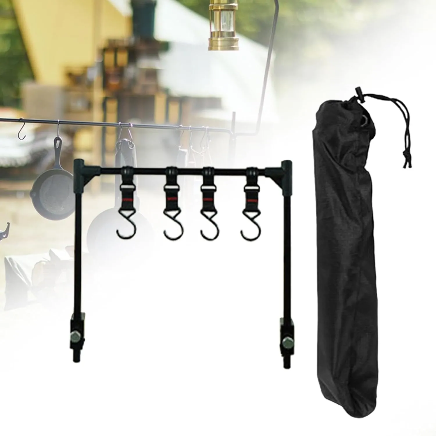 Camping Folding Rack Cookware Storage Rack Easy Installation Stable Holder Outdoor Multifunction for Camping Barbecue Picnic