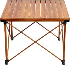 Camping Folding Table Aluminum Alloy Picnic Table Roll Up Compact Camping Table Height Adjustable Table Legs for Outdoor