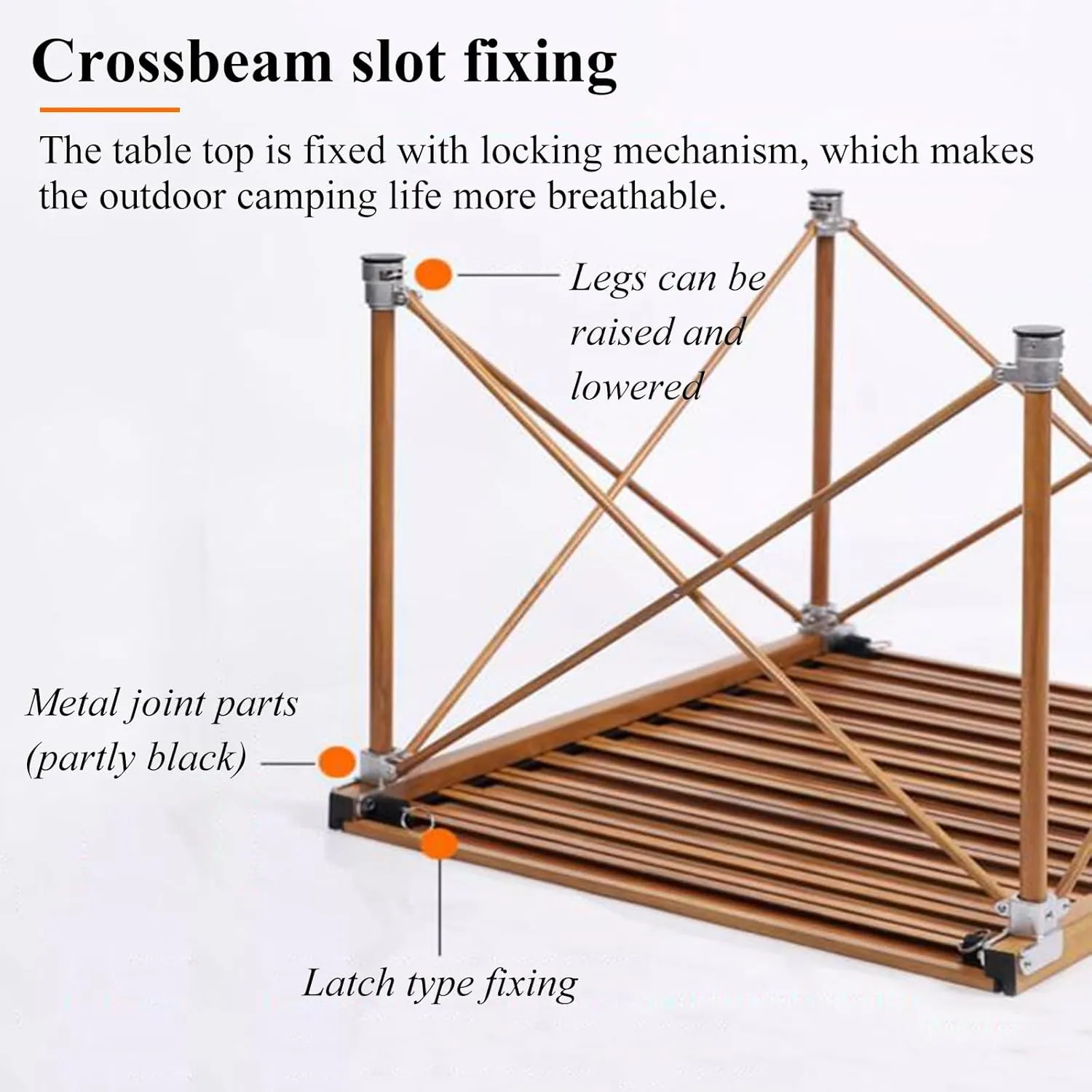 Camping Folding Table Aluminum Alloy Picnic Table Roll Up Compact Camping Table Height Adjustable Table Legs for Outdoor