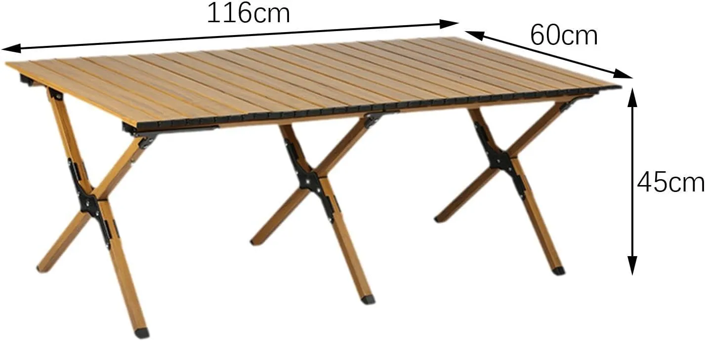 Camping Folding Table Foldable Picnic Table Furniture Compact Portable Outdoor Table for Picnic Balcony Beach Outdoor Kitchen, 116cm Single Layer, multi