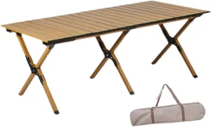 Camping Folding Table Foldable Picnic Table Furniture Compact Portable Outdoor Table for Picnic Balcony Beach Outdoor Kitchen, 116cm Single Layer, multi
