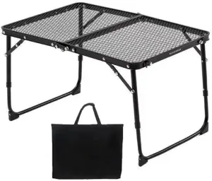 Camping Folding Table, Height Adjustable Folding Grill Table, Portable Camping Table for Picnic, Beach, BBQ, and RV, Foldable Design