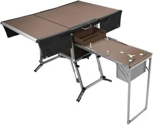Camping Folding Table Outdoor Camping Mobile Kitchen Portable Tableware Stove Folding Multifunctional Cooker Self-Driving Tour Equipment Easy to Carry for Outdoor Picnic Beach, Style 4
