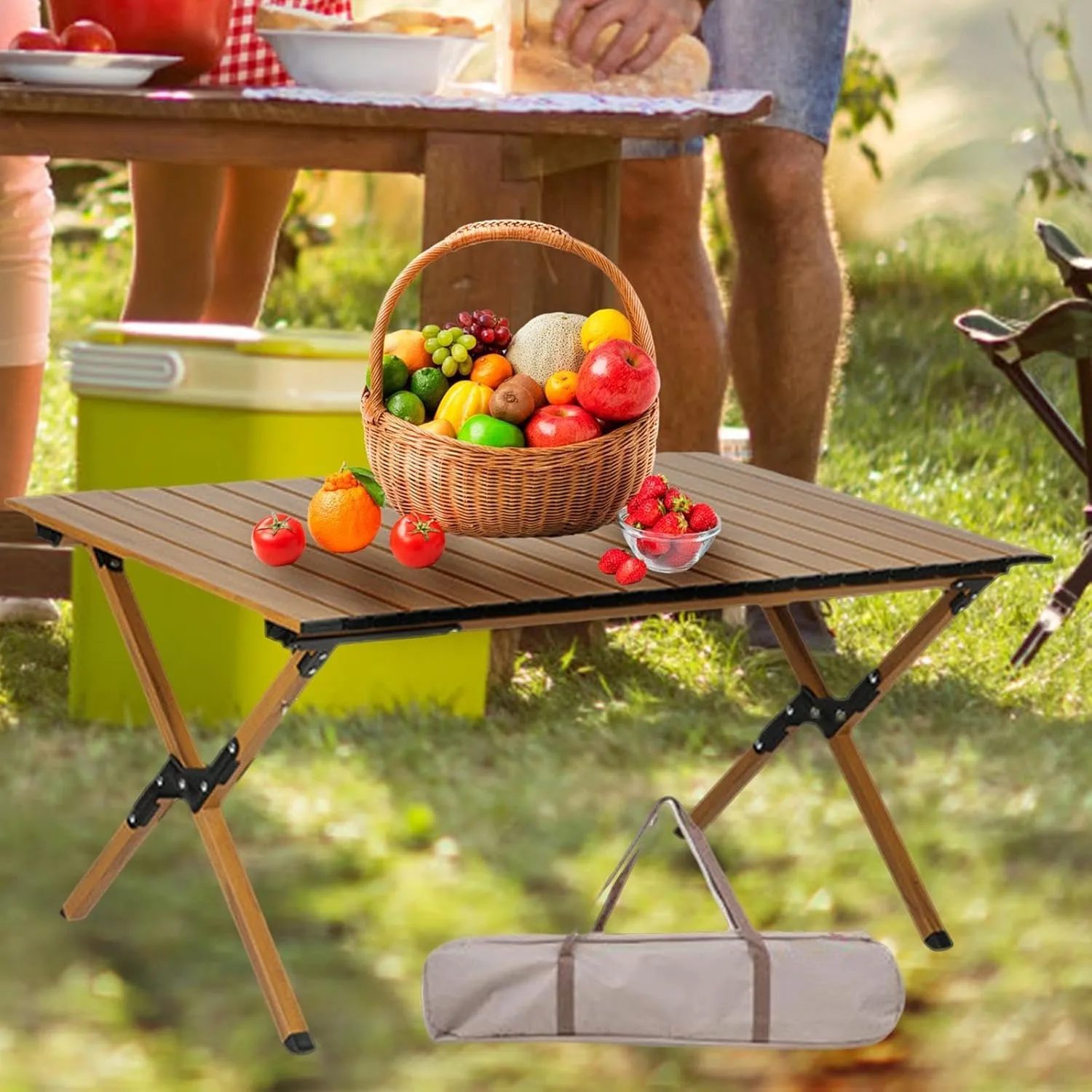 Camping Folding Table Outdoor Table Aluminum Alloy, Portable Foldable Picnic Table for Garden Hiking Barbecue Fishing Picnic