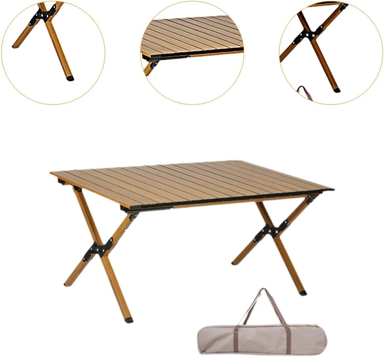 Camping Folding Table Outdoor Table Aluminum Alloy, Portable Foldable Picnic Table for Garden Hiking Barbecue Fishing Picnic