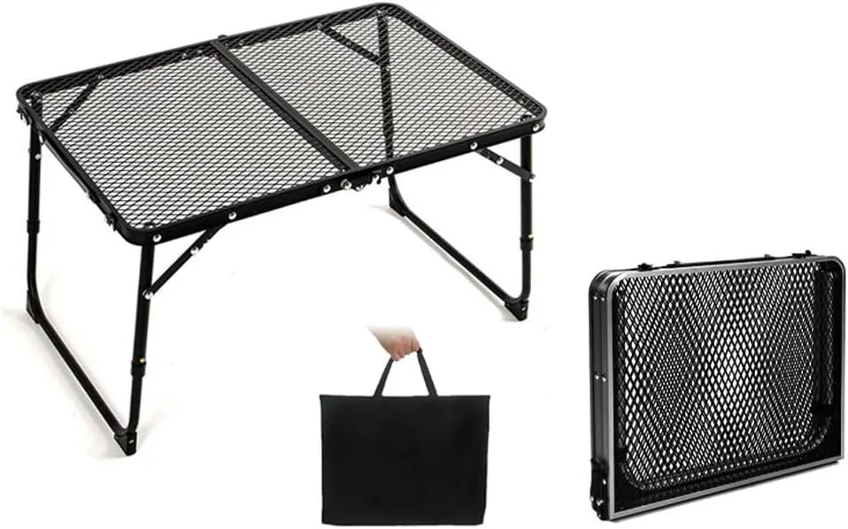 Camping Folding Table Picnic Table Foldable Beach Table Mesh Grill Table