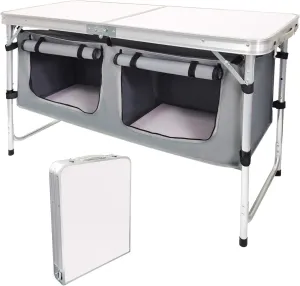 Camping Folding Table - Portable and Lightweight Table with Storage, Backyards, BBQ, Party and Picnic Foldable …