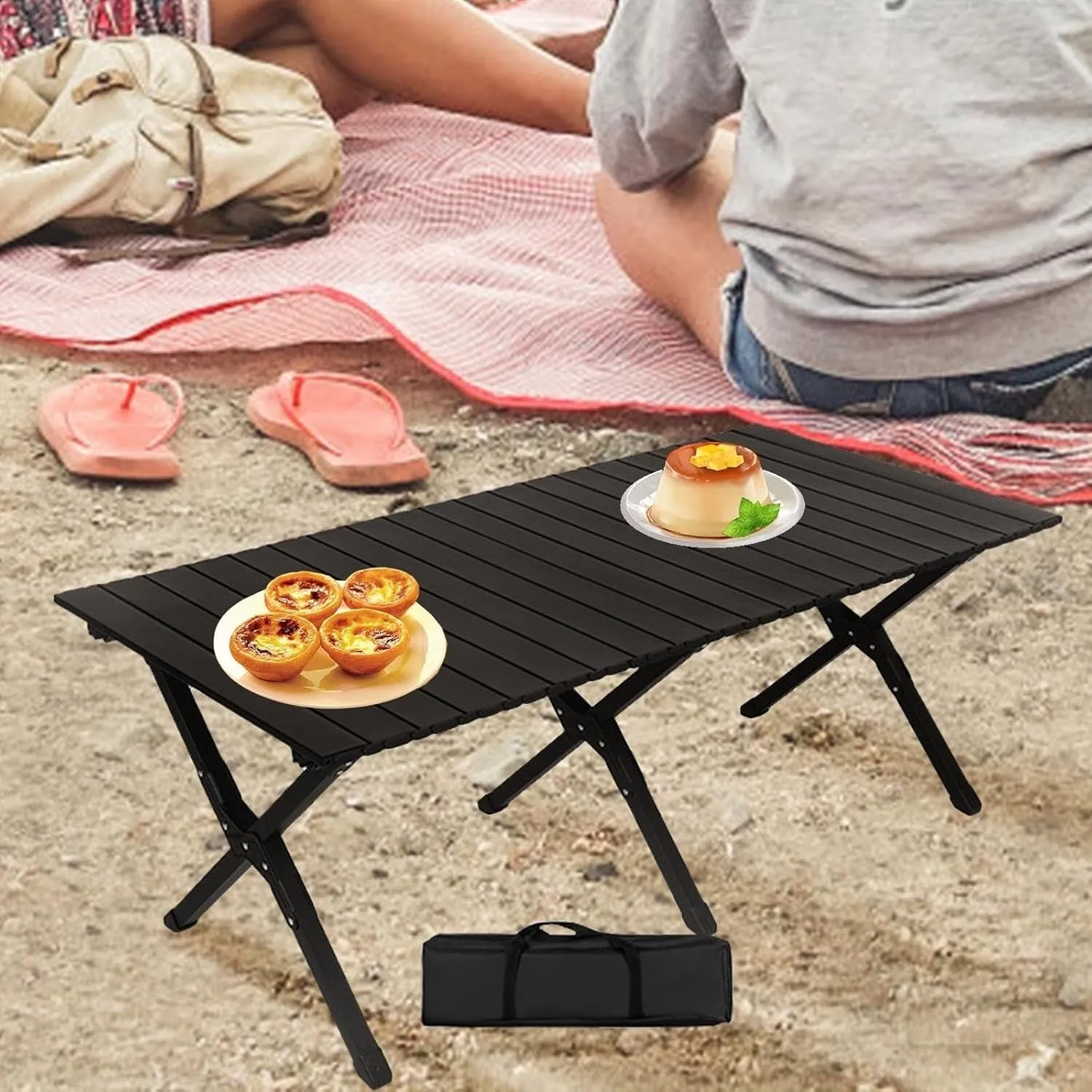 Camping Folding Table Portable Easy to Carry Lightweight Foldable Picnic Table Outdoor Table for Kitchen Beach Garden Balcony Portable camping table Wilderness camping table Outdoor camping t