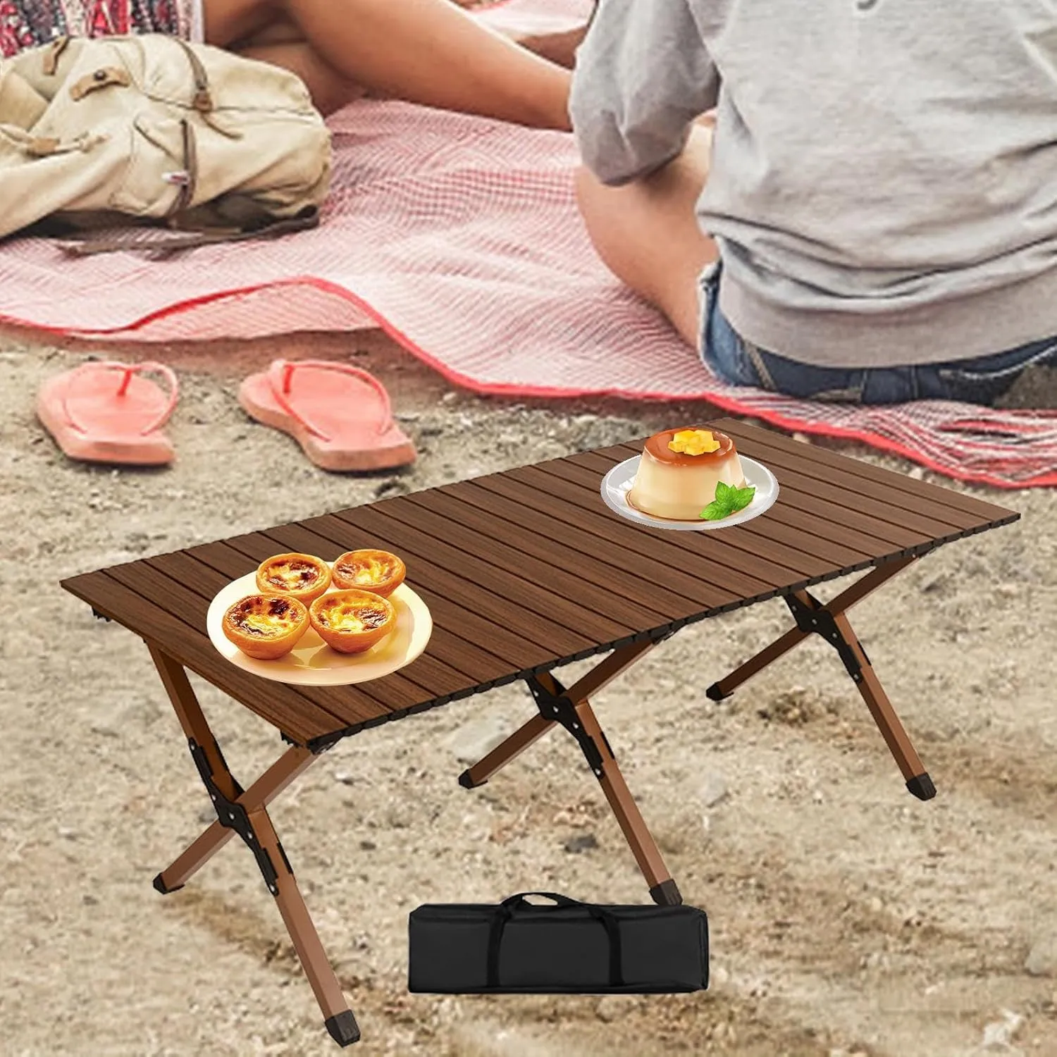 Camping Folding Table Portable Furniture, Quick Installation Compact, Foldable Picnic Table Outdoor Table for Balcony Fishing
