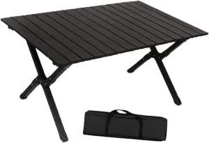Camping Folding Table Portable with Storage Bag Outdoor Desk Foldable Picnic Table for Balcony Fishing Barbecue Hiking Rock Black Outdoor camping table Wilderness camping table Portable campi